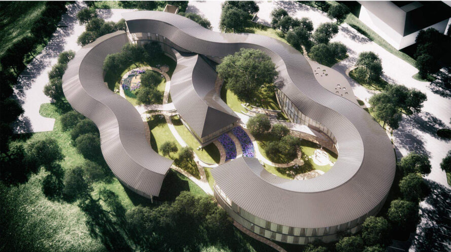 An artist's rendering of Ohana, a planned mental health treatment center for children and adolescents in Monterey. (NBBJ Architecture)